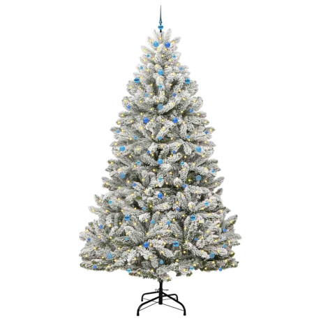 vidaXL Kunstkerstboom Groen en Wit 300 cm PVC en Metaal afbeelding3 - 1