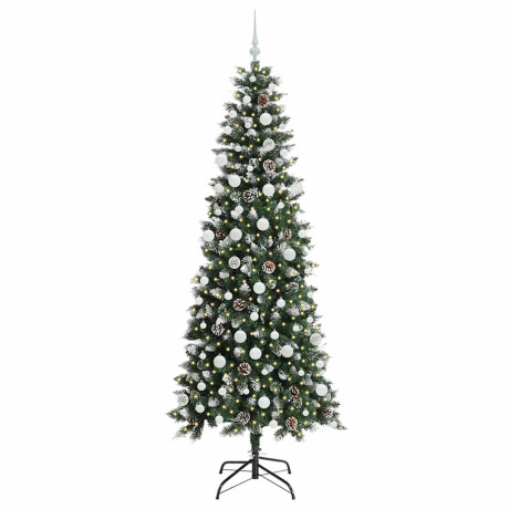 vidaXL Kunstkerstboom Groen 86 x 86 x 210 cm PVC en Plastic en Staal afbeelding3 - 1