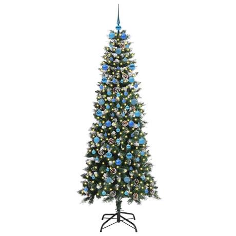 vidaXL Kunstkerstboom Groen 86 x 86 x 210 cm PVC en Plastic en Staal afbeelding3 - 1