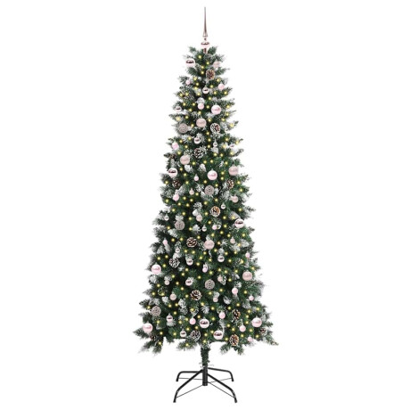 vidaXL Kunstkerstboom Groen 96 x 96 x 240 cm PVC en Plastic en Staal afbeelding3 - 1