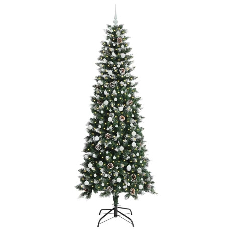 vidaXL Kunstkerstboom Groen 96 x 96 x 240 cm PVC en Plastic en Staal afbeelding3 - 1