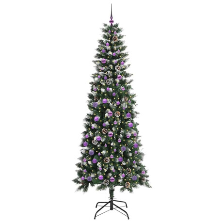 vidaXL Kunstkerstboom Groen 96 x 96 x 240 cm PVC en Plastic en Staal afbeelding3 - 1