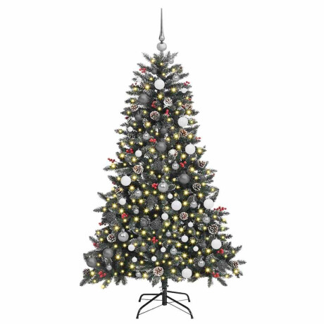 vidaXL Kunstkerstboom met LED -striplichten Groen 180cm PVC afbeelding3 - 1