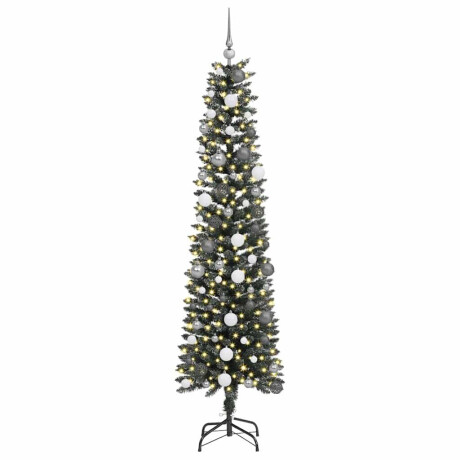 vidaXL Kunstkerstboom met LED -striplichten Groen 210cm PVC afbeelding3 - 1