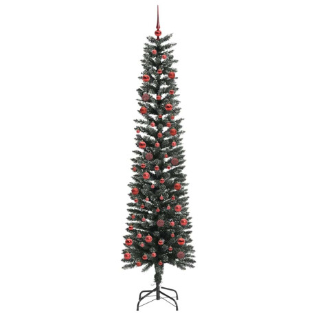 vidaXL Kunstkerstboom Groen 58 x 58 x 210 cm PVC en Plastic en Staal afbeelding3 - 1