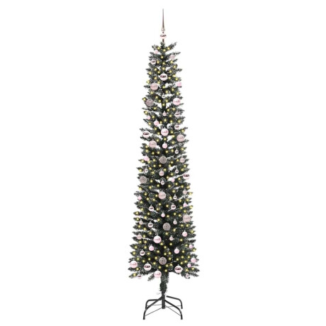 vidaXL Kunstkerstboom Groen 58 x 58 x 240 cm PVC en Plastic en Staal afbeelding3 - 1