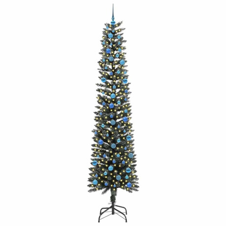 vidaXL Kunstkerstboom Groen 58 x 58 x 240 cm PVC en Plastic en Staal afbeelding3 - 1