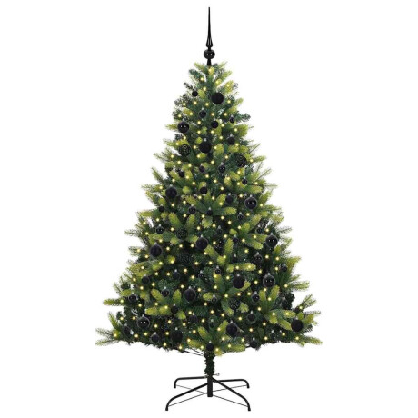 vidaXL Kunst Kerstboom met Scharnieren 300 LEDs Groen 180 cm PVC en PE afbeelding3 - 1
