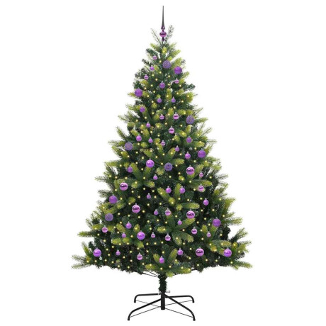vidaXL Kunstkerstboom met scharnieren 300 LEDs Groen 180 cm PVC en PE afbeelding3 - 1