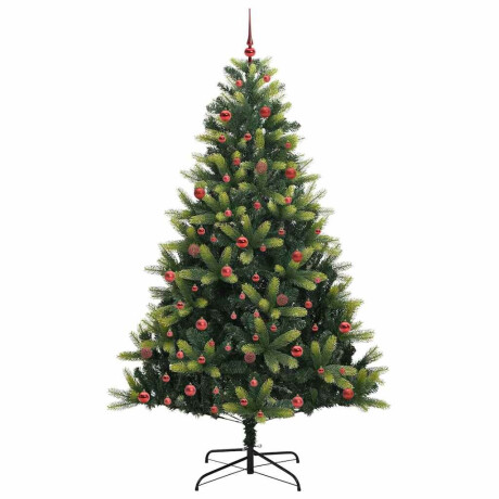 vidaXL Kunstkerstboom met Scharnieren 300 LEDs Groen 210 cm PVC en PE afbeelding3 - 1