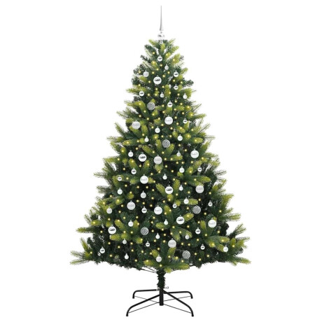 vidaXL Kunstmatige Gehingde Kerstboom 300 LEDs Groen 210 cm PVC en PE afbeelding3 - 1