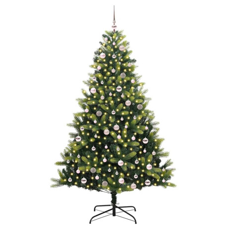 vidaXL Kunstkerstboom met Hangen 300 LED's Groen 240 cm PVC en PE afbeelding3 - 1
