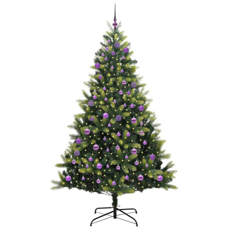 vidaXL Kunst Kerstboom met Scharnier 300 LEDs Groen 240 cm PVC en PE afbeelding3 - 1