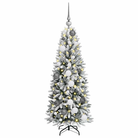 vidaXL Kunstkerstboom with Decorative String Lights Wit 120 cm PVC afbeelding3 - 1