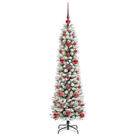vidaXL Kunstkerstboom Groen en wit 120 cm PVC en Metaal en Plastic afbeelding3 - 1