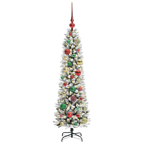vidaXL Kunstkerstboom Groen en wit 120 cm PVC en Metaal en Plastic afbeelding3 - 1
