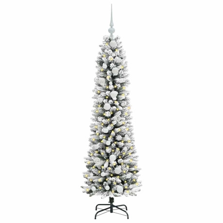 vidaXL Kunstkerstboom Groen en wit 150 cm PVC en Metaal en Plastic afbeelding3 - 1