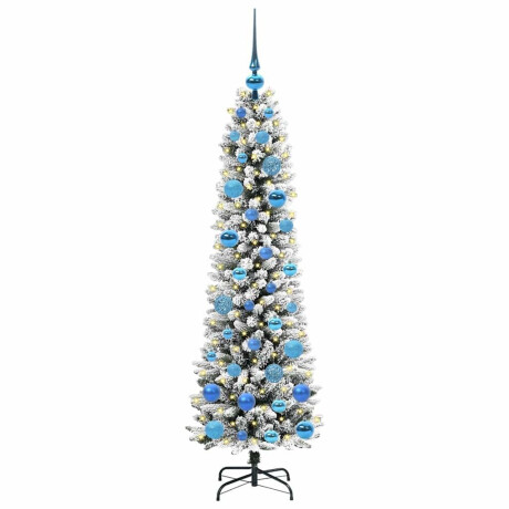 vidaXL Kunstkerstboom Groen en wit 150 cm PVC en Metaal en Plastic afbeelding3 - 1