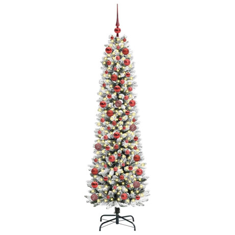 vidaXL Kunstkerstboom with LEDs met standaard Wit 180cm PVC afbeelding3 - 1
