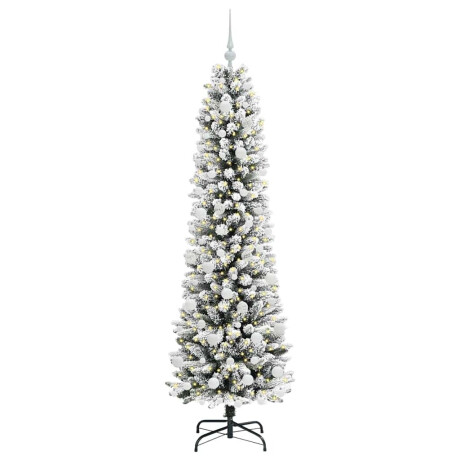 vidaXL Kunstkerstboom Groen en wit 180 cm PVC en Metaal en Plastic afbeelding3 - 1