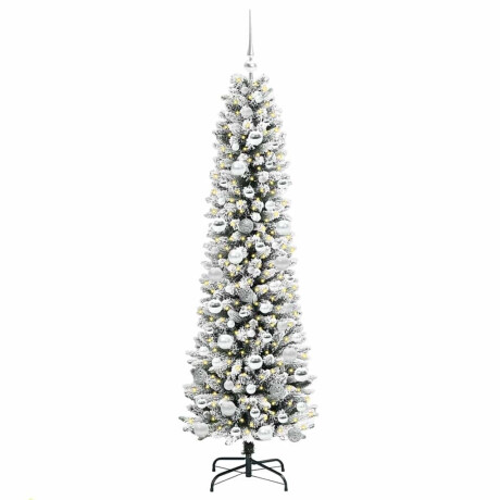 vidaXL Kunstkerstboom Groen en wit 180 cm PVC en Metaal en Plastic afbeelding3 - 1