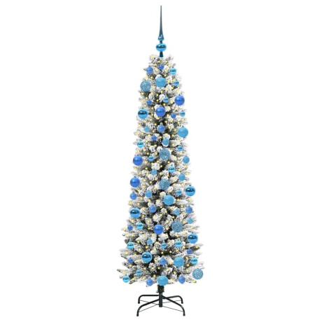 vidaXL Kunstkerstboom Groen en wit 180 cm PVC en Metaal en Plastic afbeelding3 - 1