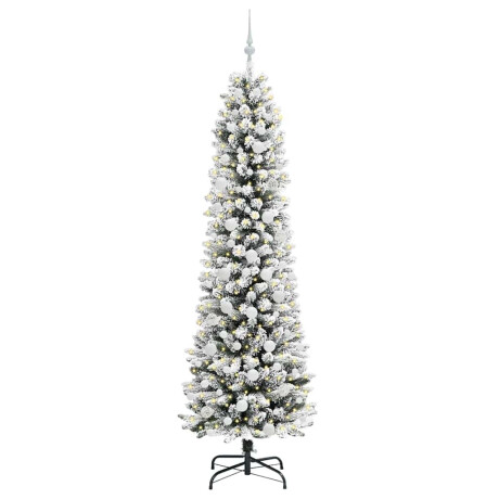 vidaXL Kunstkerstboom Groen en wit 210 cm PVC en Metaal en Plastic afbeelding3 - 1