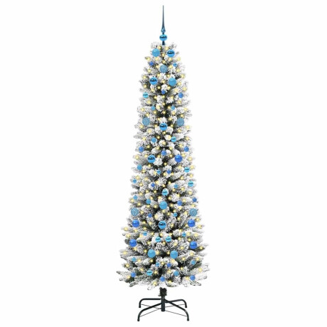 vidaXL Kunstkerstboom Groen en wit 210 cm PVC en Metaal en Plastic afbeelding3 - 1