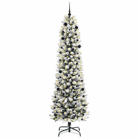 vidaXL Kunstkerstboom Groen en wit 240 cm PVC en Metaal en Plastic afbeelding3 - 1