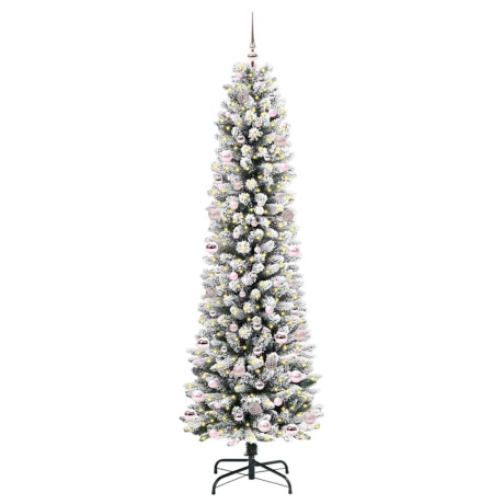 vidaXL Kunstkerstboom Groen en wit 240 cm PVC en Metaal en Plastic afbeelding3 - 1