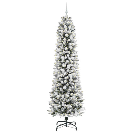 vidaXL Kunstkerstboom Groen en wit 240 cm PVC en Metaal en Plastic afbeelding3 - 1