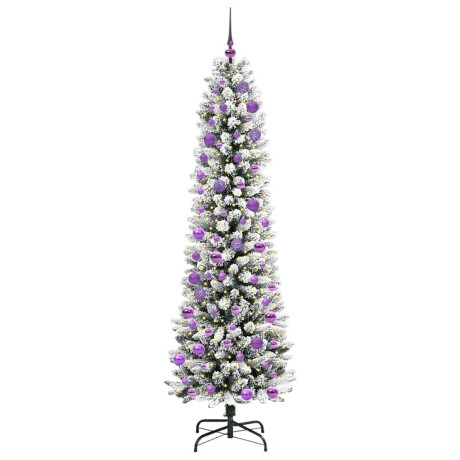 vidaXL Kunstkerstboom Groen en wit 240 cm PVC en Metaal en Plastic afbeelding3 - 1