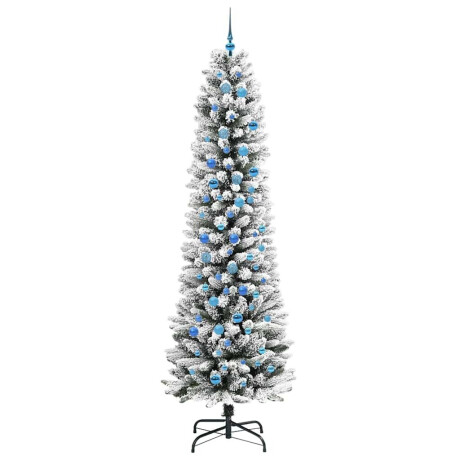 vidaXL Kunstkerstboom Groen en wit 240 cm PVC en Metaal en Plastic afbeelding3 - 1