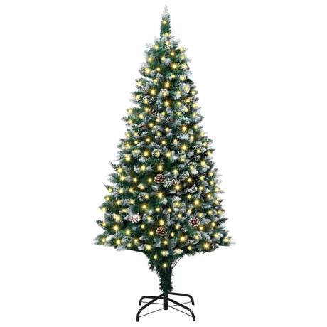 vidaXL Kunstkerstboom met LED -striplichten Groen 180 cm PVC afbeelding3 - 1