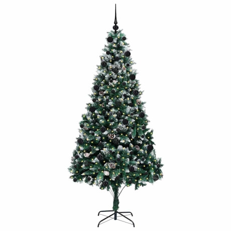 vidaXL Kunstkerstboom Groen 210 cm PVC en Staal en Kunststof afbeelding3 - 1