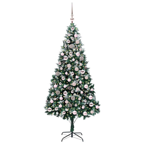 vidaXL Kunstkerstboom Groen 210 cm PVC en Staal en Kunststof afbeelding3 - 1