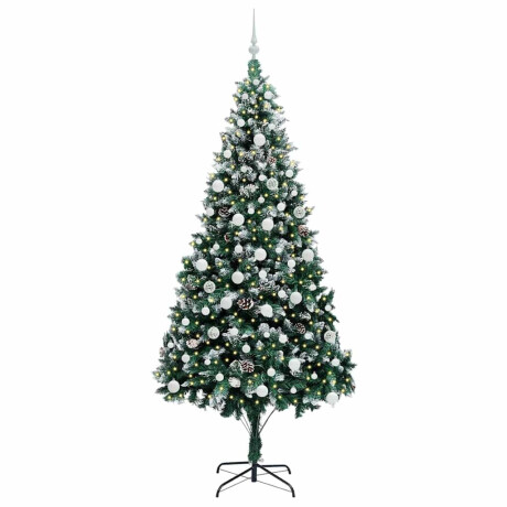 vidaXL Kunstkerstboom Groen 210 cm PVC en Staal en Kunststof afbeelding3 - 1