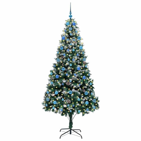 vidaXL Kunstkerstboom Groen 210 cm PVC en Staal en Kunststof afbeelding3 - 1