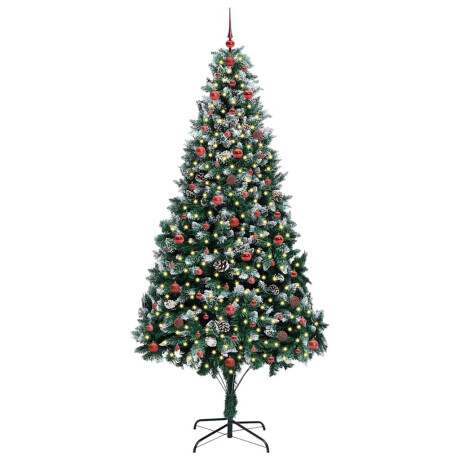 vidaXL Kunstkerstboom Groen 240 cm PVC en Staal en Kunststof afbeelding3 - 1