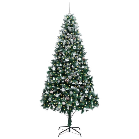 vidaXL Kunstkerstboom Groen 240 cm PVC en Staal en Kunststof afbeelding3 - 1