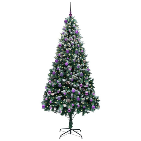 vidaXL Kunstkerstboom Groen 240 cm PVC en Staal en Kunststof afbeelding3 - 1