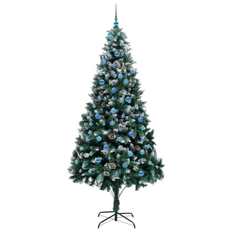 vidaXL Kunstkerstboom Groen 240 cm PVC en Staal en Kunststof afbeelding3 - 1