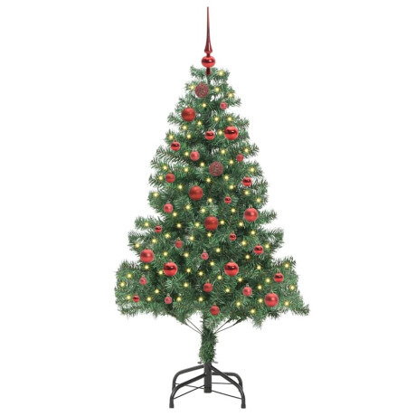 vidaXL Kerstboom met 150 LED met standaard Groen 150 cm PVC afbeelding3 - 1