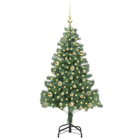 vidaXL Kerstboom met 150 LED met standaard Groen 150 cm PVC afbeelding3 - 1