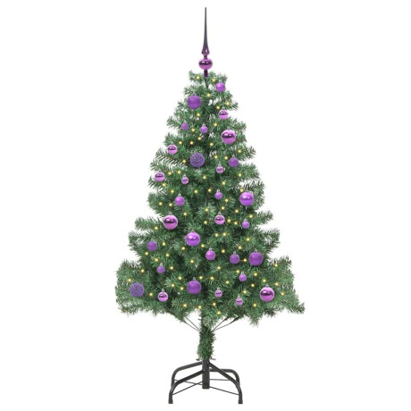 vidaXL Kerstboom met 150 LED met standaard Groen 150 cm PVC afbeelding3 - 1