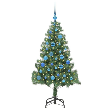 vidaXL Kerstboom met 150 LED met standaard Groen 150 cm PVC afbeelding3 - 1