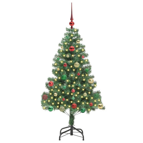 vidaXL Kerstboom met 150 LED met standaard Groen 150 cm PVC afbeelding3 - 1