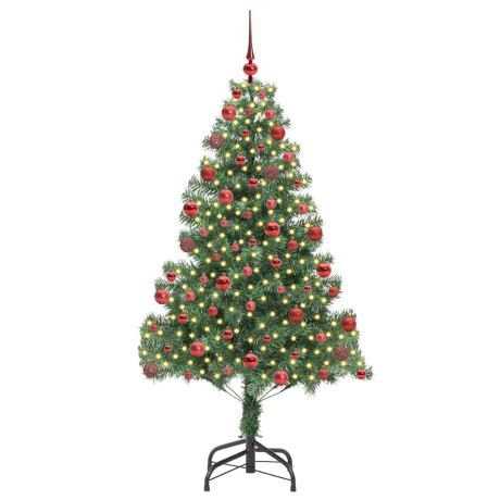 vidaXL Kerstboom met 300 LED met standaard Groen 180 cm PVC afbeelding3 - 1