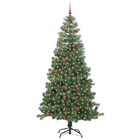 vidaXL Kerstboom met 300 LED met standaard Groen 240 cm PVC afbeelding3 - 1