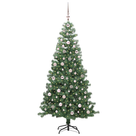 vidaXL Kerstboom met 300 LED met standaard Groen 240 cm PVC afbeelding3 - 1